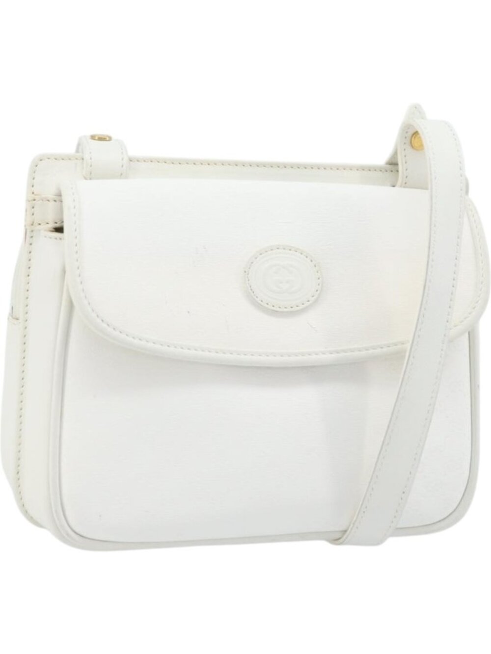 GUCCI Micro GG Supreme Shoulder Bag PVC White Gold 007 115 0114